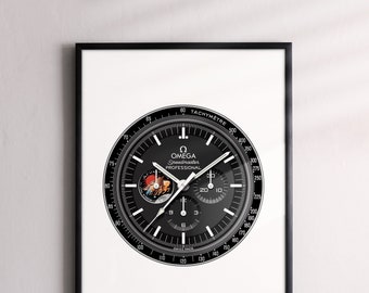 Omega Speedmaster Apollo 13 Illustration Poster Print - Moonwatch Professional