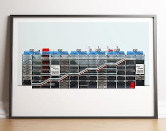 Pompidou Centre Paris - Front Elevation