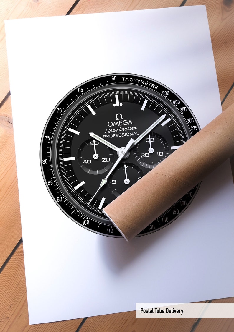 Omega Speedmaster Illustration Poster Print Moonwatch Professional image 2