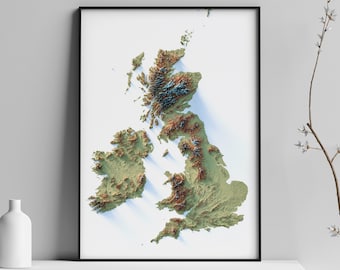 British Isles Relief Map
