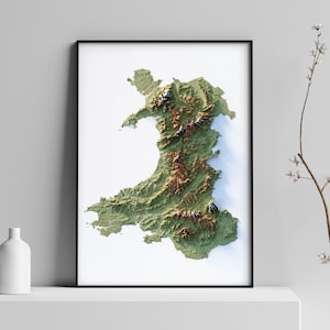 UK Relief Landkarte - Wales