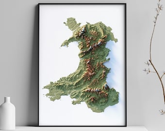 UK Relief Map - Wales