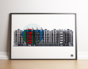 Pompidou Centre Paris - Rear Elevation 2