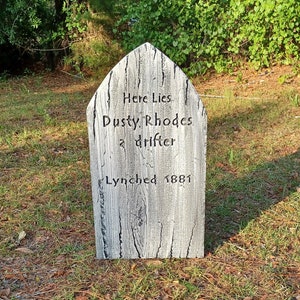 Dusty Rhodes Wooden Authentic Handmade Halloween Tombstone Prop Halloween Decor Yard Art