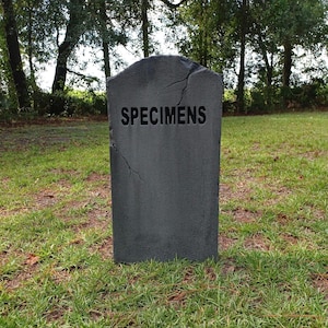 SPECIMENS Authentic Handmade Halloween Tombstone Prop Halloween Decor Yard Art