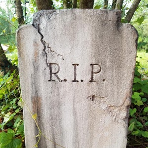 R.I.P. TOMBSTONE Authentic Handmade Halloween Tombstone Prop Cemetery Gravestone Halloween Decor Yard Art FREE SHIPPING