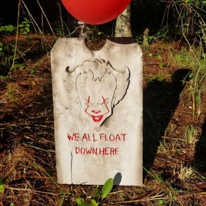 Pennywise We all Float Down Here Tombstone Halloween Prop Cemetery Gravestone Halloween Decor Yard Art FREE SHIPPING
