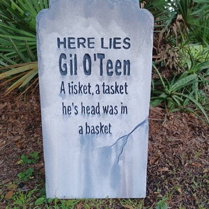 Gil O'Teen Tombstone Halloween Tombstone Halloween Prop Halloween Outdoor Decor Cemetery Tombstone Halloween Outdoor Decor