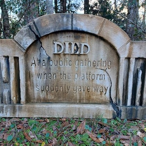 DIED... Large Halloween Tombstone, Halloween Decorations, Cemetery Prop, Halloween Decorations Yard Art, Engraved Tombstone