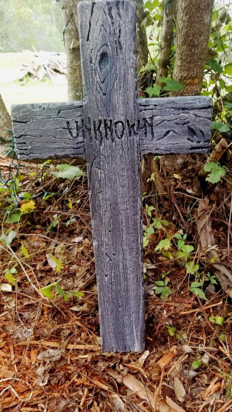 Authentic Handmade Wooden Halloween Tombstone Cross Prop Etsy