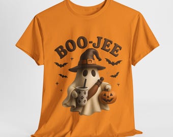 Boo-Jee Ghost Halloween Tee: Spooky Unisex Cotton Shirt