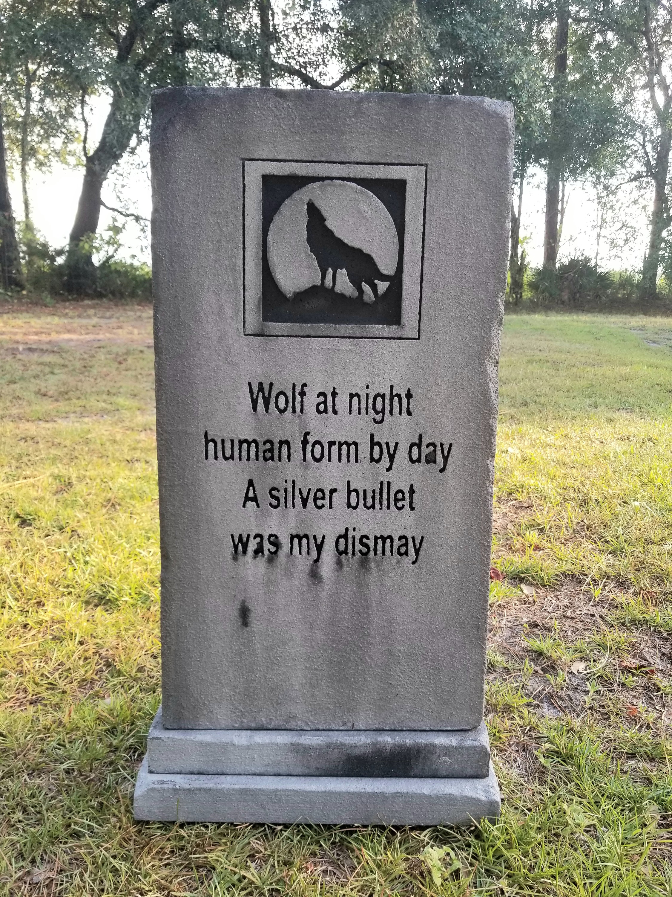 Handmade Wolf Tombstone Halloween Prop: Outdoor Cemetery Decoration - Etsy, image size:2250x3000