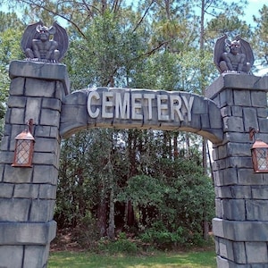 Cemetery Entrance, Halloween Prop, Halloween Archway, Graveyard Entrance Halloween Prop  Halloween Fencing, Halloween Outdoor Yard Art