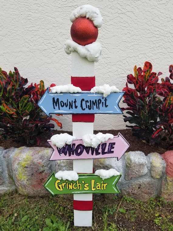 Grinch Sign Post Whoville, Mount Crumpit, Grinch's Lair Christmas