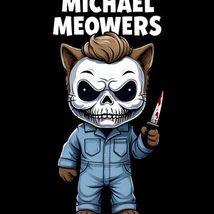Michael Meowers humoristisch T-shirt Michael Myers Halloween-T-shirt, zwaar katoenen T-shirt, uniseks