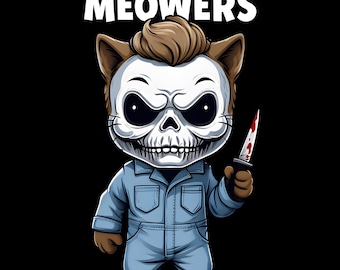 Micheal Meowers Humorous T-Shirt Michael Myers Halloween T-Shirt Unisex Heavy Cotton Tee