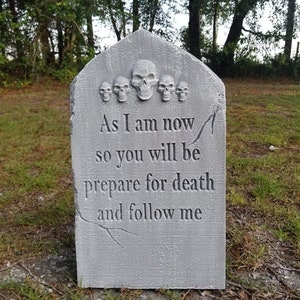 Como soy ahora Lápida de Halloween, Lápida de cementerio, Accesorio de lápida, Auténtico accesorio de Halloween hecho a mano para exteriores, Lápida de Halloween