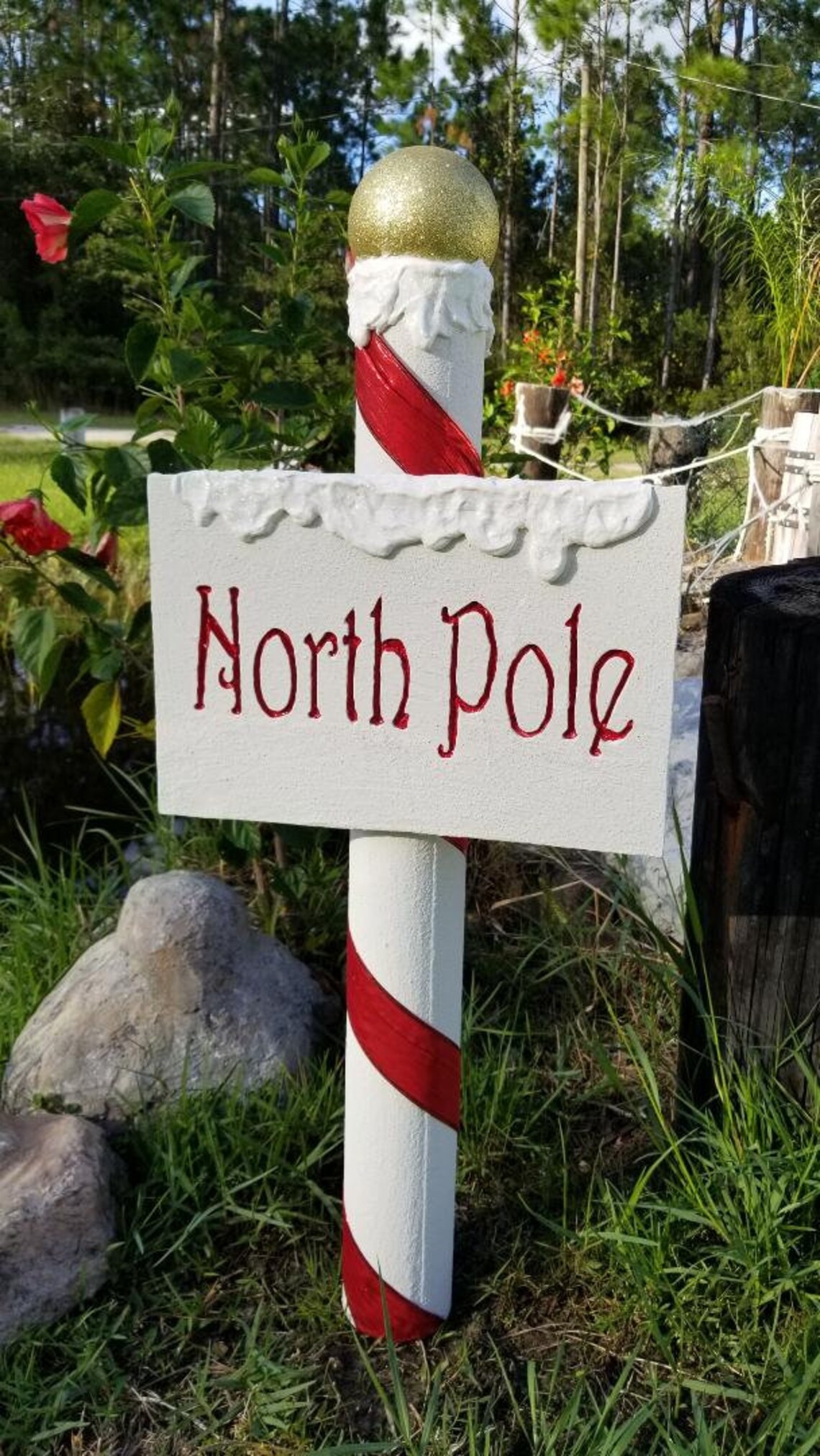 Handmade North Pole Signpost: Christmas Yard Art Decor - Etsy