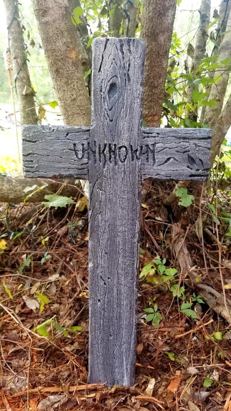 Authentic Handmade Wooden Halloween Tombstone Cross Prop Etsy