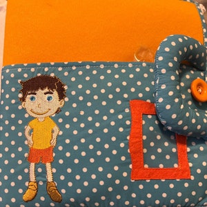 Handmade Quiet Book - Montessori Busy Book for Toddlers - Sensory Activity Book - Travel Toy for Kids - Educational Fabric Book
