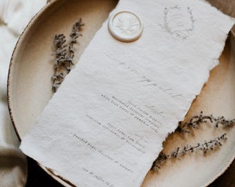 Wedding Menus on Handmade Paper // Personalised, Wedding Breakfast, Dinner Events, Occasions
