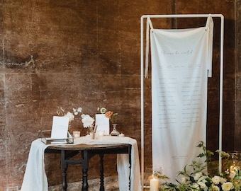 Fabric Wedding Table Plan // Personalised Cotton Linen Seating Chart for Weddings, Events, Occasions