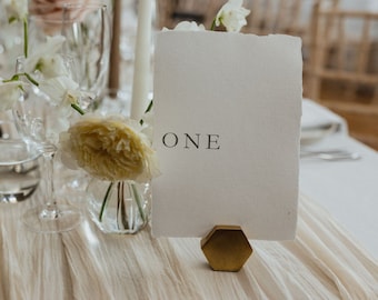 Table Numbers on Handmade Paper // Table Names, Signs for Weddings, Conferences, Birthdays, Hen Parties, Baby Showers