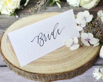 Handwritten Place Cards on Handmade Paper // Place Names, Place Settings for Weddings, Conferences, Birthdays, Hen Parties, Baby Showers