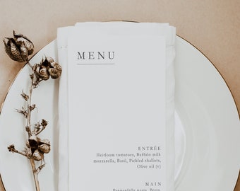 Menus de mariage sur du papier cartonné en lin // Personnalisé, petit-déjeuner de mariage, dîner, événements, occasions
