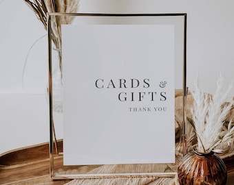 Cards & Gifts Mini Sign // Wedding Day Stationery on Linen Cardstock