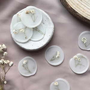 Cachets de cire auto-adhésifs Baby's Breath // Tampons enveloppe pour faire-part de mariage, papeterie, cartes de voeux, lettres, emballage cadeau et occasions