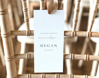 Seat Reservation Signs // Personalised Wedding Seat Cards on Linen Cardstock