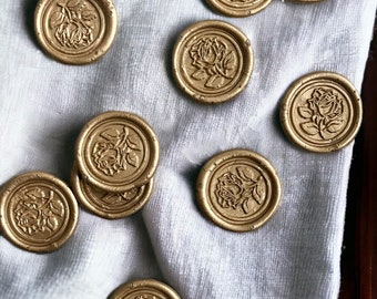 Rose Self Adhesive Wax Seal // Wax Seal Stamp, Wax Stamp, Wedding Stamp, Wedding Invitation, Sealing Wax, Envelope Seal