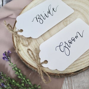 Handwritten Luggage Tag Place Cards // Place Names, Place Settings for Weddings, Conferences, Birthdays, Hen Parties, Baby Showers