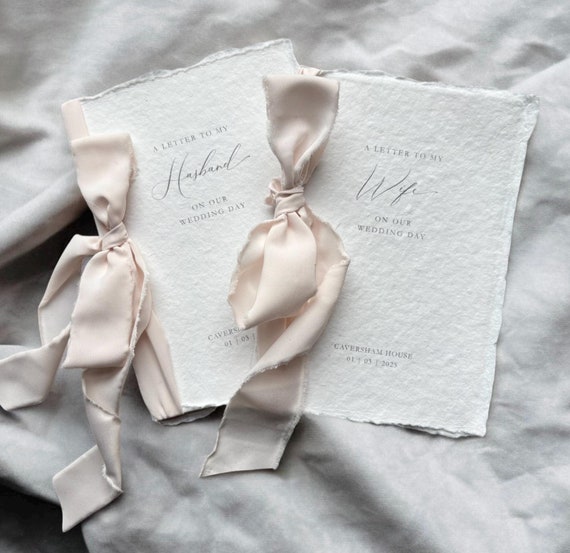 Wedding Letters to my Bride, Groom, Husband, Wife // Personalised Handmade Paper Booklets with Ribbon