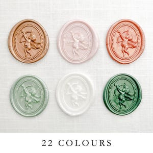 Sellos de cera autoadhesivos Cherub // Sellos para sobres para invitaciones de boda, artículos de papelería, tarjetas de felicitación, cartas, papel para envolver regalos y ocasiones especiales
