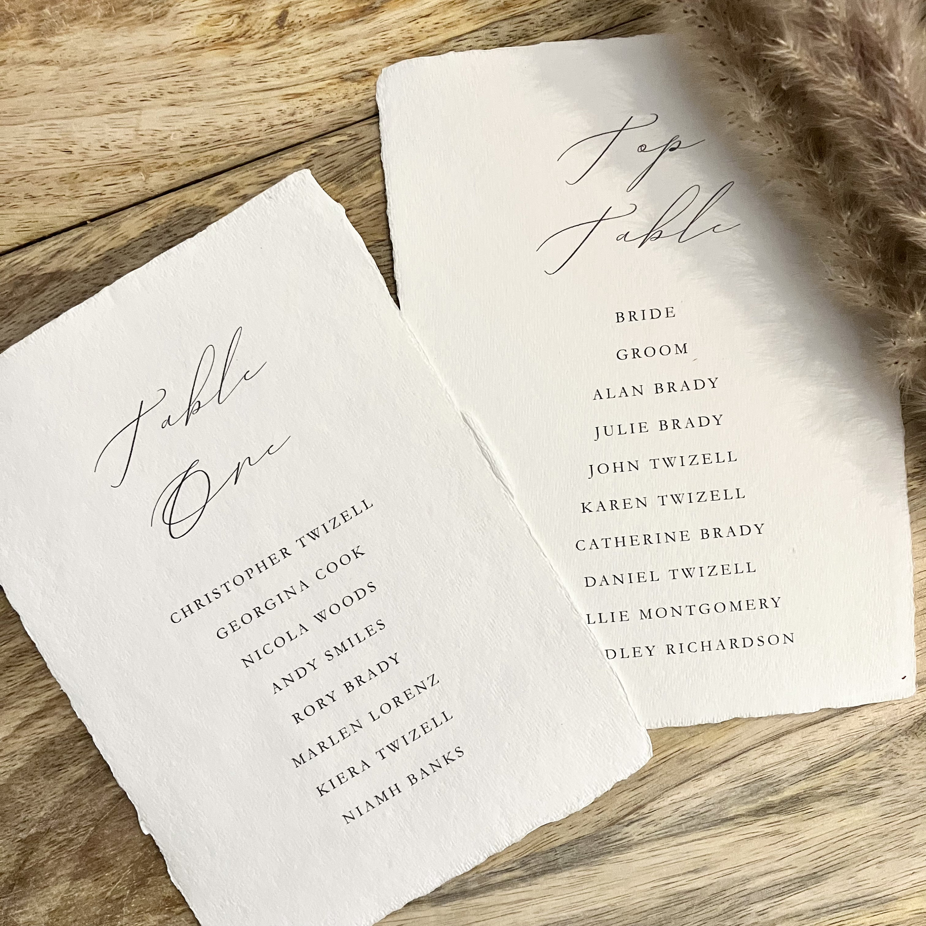 Personalized Seating Chart Cards