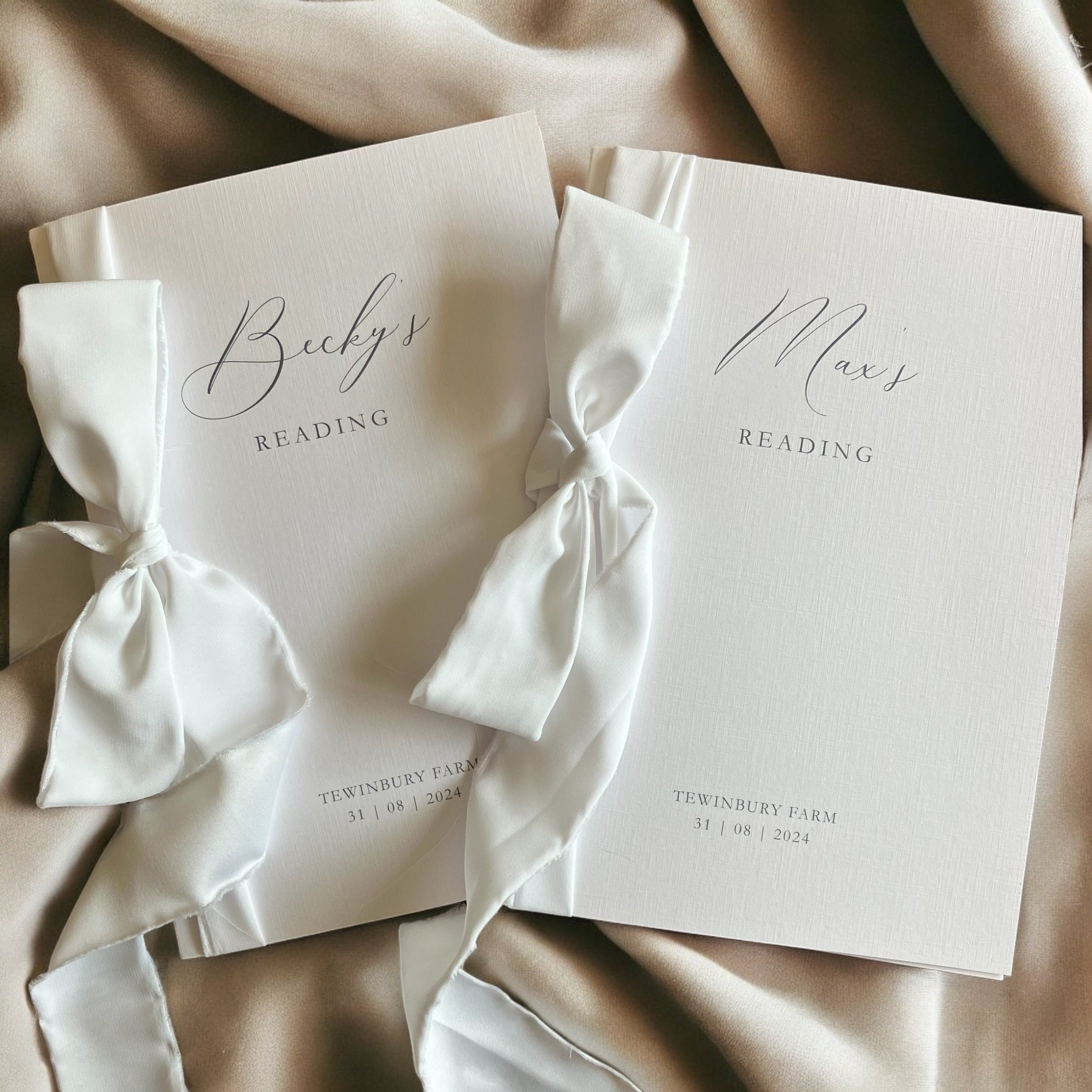 Wedding Reading Booklets // Personalised Linen Cardstock