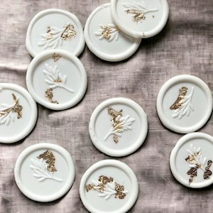 Gold Flake zelfklevende lakzegels // Envelopstempels voor huwelijksuitnodigingen, briefpapier, wenskaarten, brieven, cadeauverpakking en gelegenheden