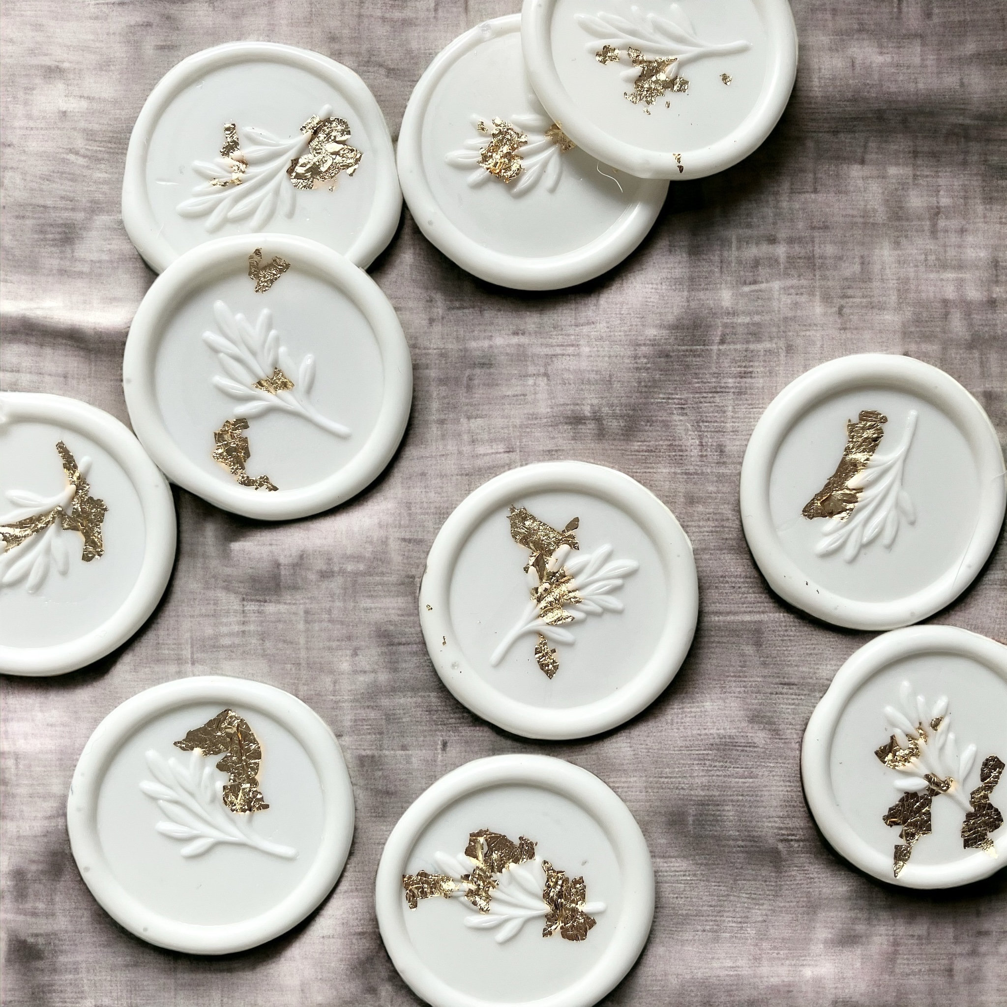 Gold Flake Self Adhesive Wax Seals // Envelope Stamps for Wedding Invitations, Stationery, Greeting Cards, Letters, Gift Wrap & Occasions