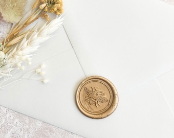 Bumblebee Self Adhesive Wax Seal // Wax Seal Stamp, Wax Stamp, Wedding Stamp, Wedding Invitation, Sealing Wax, Envelope Seal