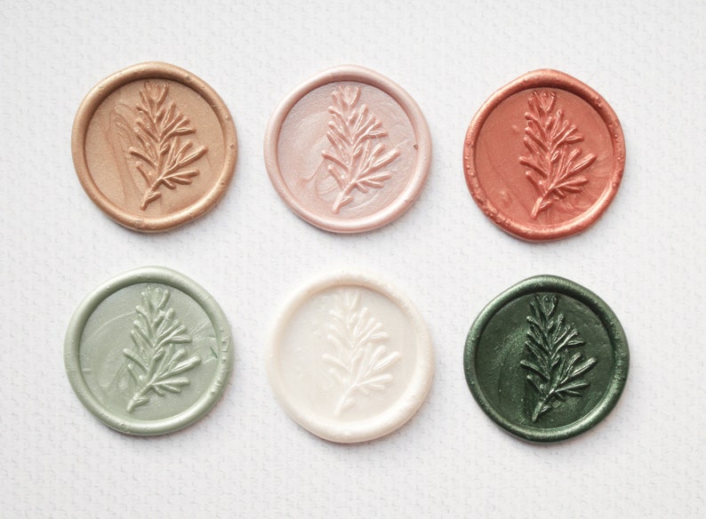 Rosemary Self Adhesive Wax Seal // Wax Seal Stamp, Wax Stamp, Wedding Stamp, Wedding Invitation, Sealing Wax, Envelope Seal image 3