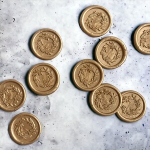 Sellos de lacre autoadhesivos con forma de corona de laurel // Sellos para sobres de invitaciones de boda, papelería, tarjetas de felicitación, cartas, papel de regalo y ocasiones especiales