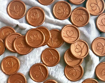 Heart Self Adhesive Wax Seal // Wax Seal Stamp, Wax Stamp, Wedding Stamp, Wedding Invitation, Sealing Wax, Envelope Seal