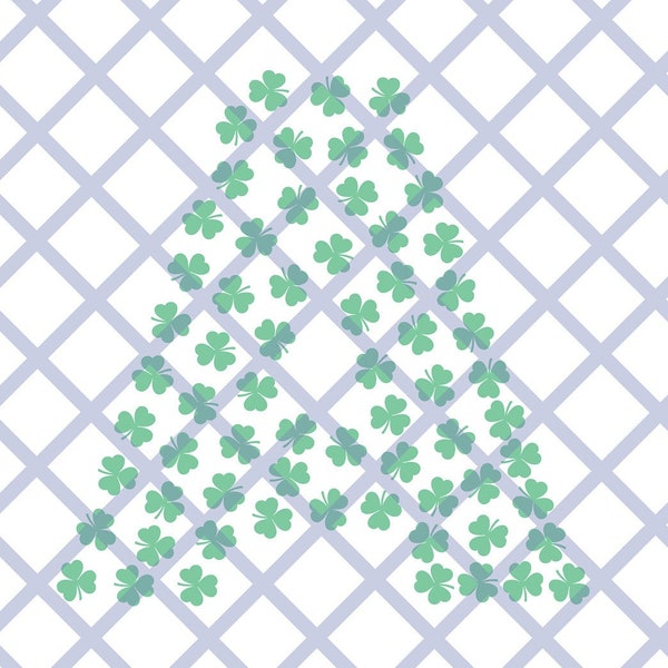 Shamrock Filled Letters Alphabet A-Z for Monograms SVG Design Cricut Silhouette Cut File