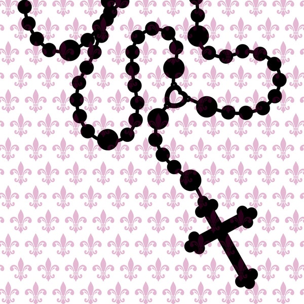 Rosary Catholic SVG PNG Cricut/Silhouette/Laser Engraving Digital File