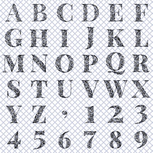 SVG &quot;Floral Monogram Full Alphabet&quot; Letters & Numbers SVG PNG Design Cricut Silhouette Cut File