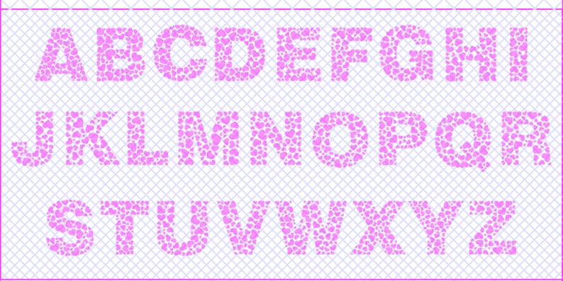 Heart Filled Letters Alphabet A-Z for Monograms SVG Design Cricut Silhouette Cut File image 2