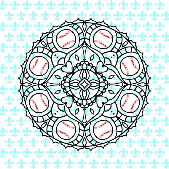 Download Svg Baseball Mandala Cut File For Cricut Silhouette Png Dxf Etsy