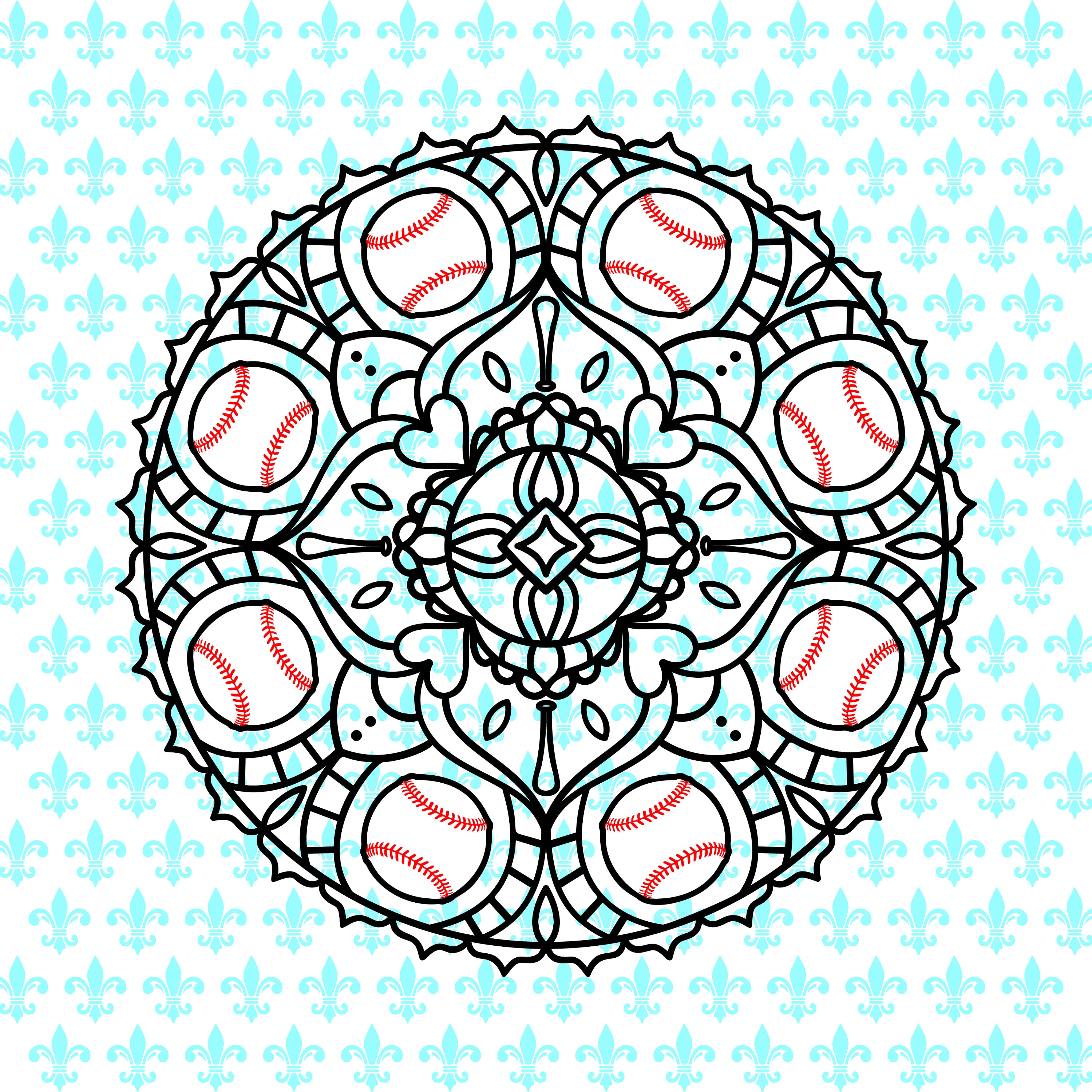 SVG BASEBALL Mandala Cut File for Cricut Silhouette Png Dxf Etsy Ireland